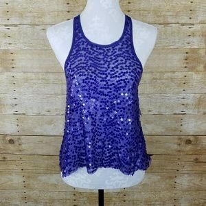 Free People Cobalt Sequins Racerback Tank Top